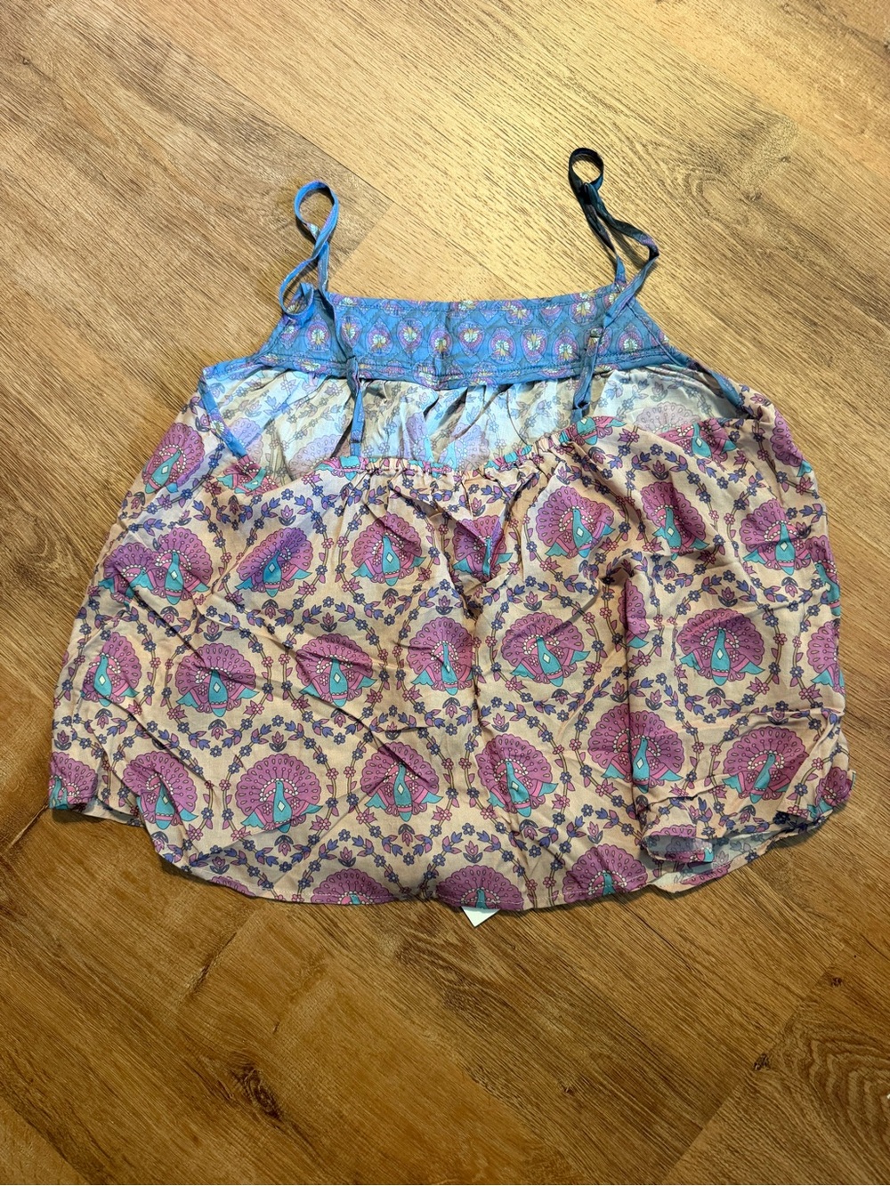 Spell Peacock Print Cami Top Boho Smocked Spaghetti Strap Tank - Picture 6 of 14